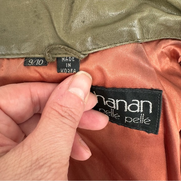 VTG MARC BUCHANAN PELLE PELLE LEATHER Jacket Women’s 9/10 Distressed Green - Picture 7 of 16